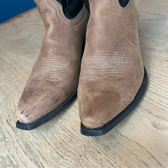 Tony Lama Vintage Suede Western Boots Pointy Toe Block Heel Women’s Size 6.5 - Picture 6 of 12